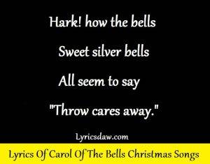 Lyrics Of Carol Of The Bells Christmas Songs